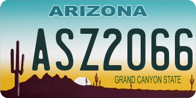AZ license plate ASZ2066