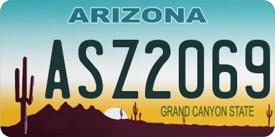 AZ license plate ASZ2069