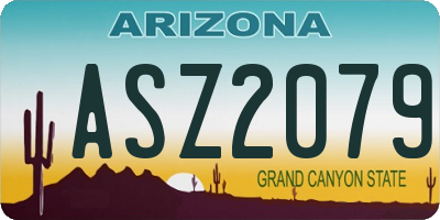AZ license plate ASZ2079