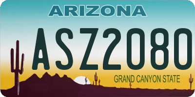 AZ license plate ASZ2080