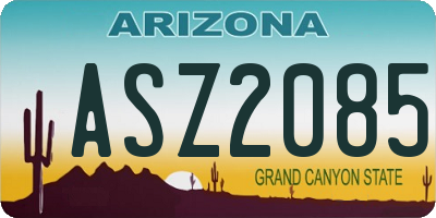 AZ license plate ASZ2085