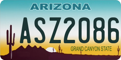 AZ license plate ASZ2086