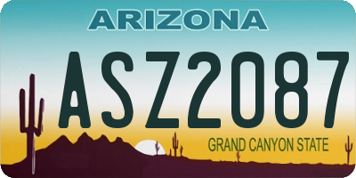 AZ license plate ASZ2087