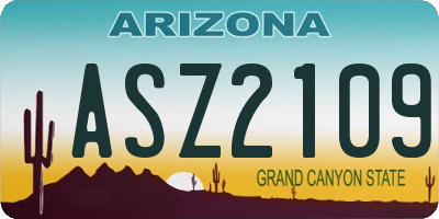 AZ license plate ASZ2109