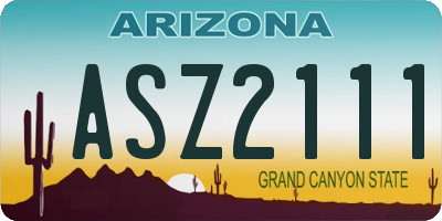 AZ license plate ASZ2111