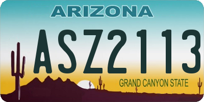 AZ license plate ASZ2113