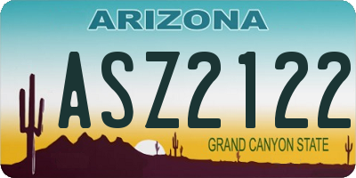 AZ license plate ASZ2122
