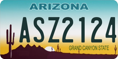 AZ license plate ASZ2124