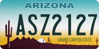 AZ license plate ASZ2127