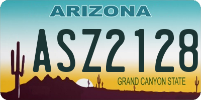 AZ license plate ASZ2128