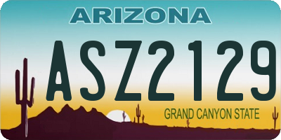 AZ license plate ASZ2129