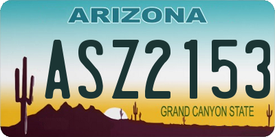 AZ license plate ASZ2153