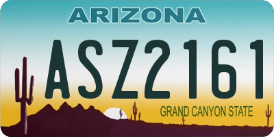 AZ license plate ASZ2161