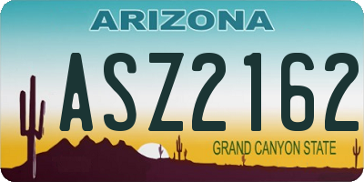 AZ license plate ASZ2162