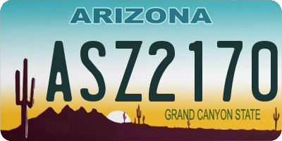 AZ license plate ASZ2170