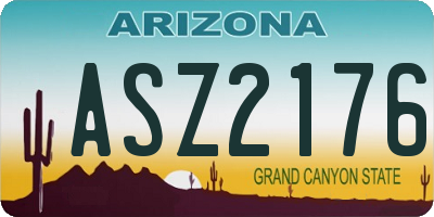 AZ license plate ASZ2176