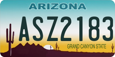 AZ license plate ASZ2183