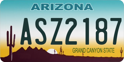 AZ license plate ASZ2187