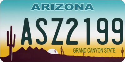 AZ license plate ASZ2199