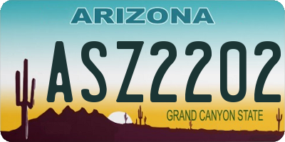 AZ license plate ASZ2202