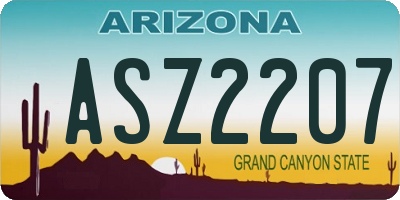 AZ license plate ASZ2207