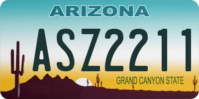 AZ license plate ASZ2211