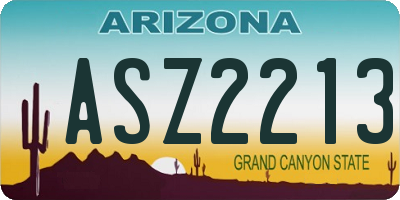 AZ license plate ASZ2213
