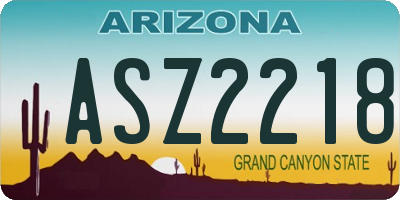 AZ license plate ASZ2218