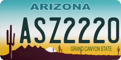 AZ license plate ASZ2220
