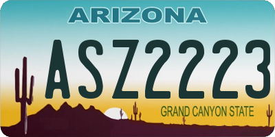 AZ license plate ASZ2223
