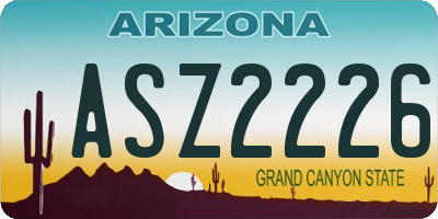 AZ license plate ASZ2226