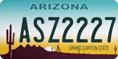 AZ license plate ASZ2227