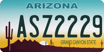 AZ license plate ASZ2229