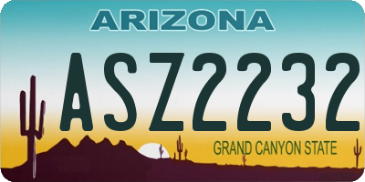 AZ license plate ASZ2232
