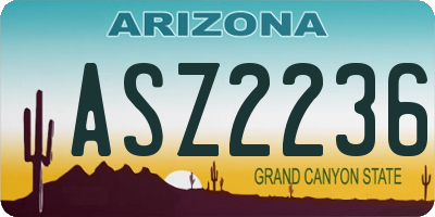 AZ license plate ASZ2236