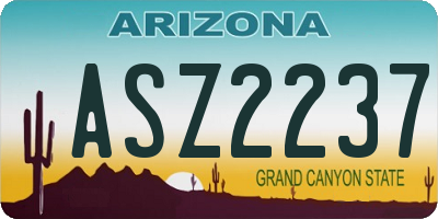AZ license plate ASZ2237