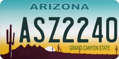 AZ license plate ASZ2240