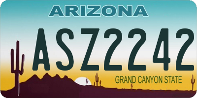 AZ license plate ASZ2242