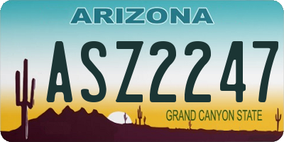AZ license plate ASZ2247