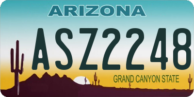 AZ license plate ASZ2248