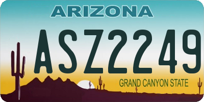 AZ license plate ASZ2249