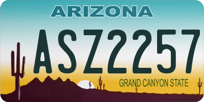 AZ license plate ASZ2257