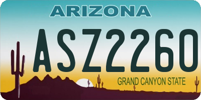 AZ license plate ASZ2260