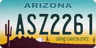 AZ license plate ASZ2261