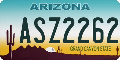 AZ license plate ASZ2262