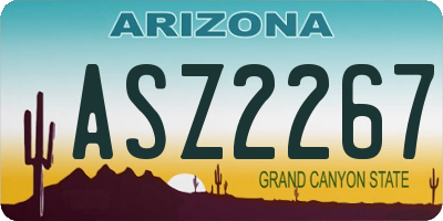AZ license plate ASZ2267
