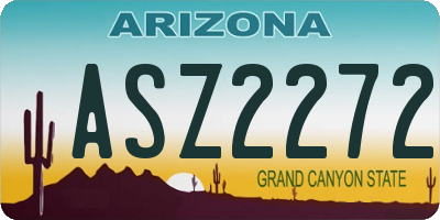 AZ license plate ASZ2272