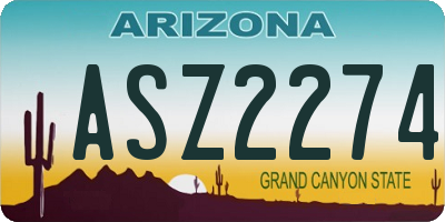 AZ license plate ASZ2274