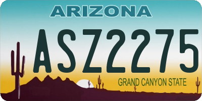 AZ license plate ASZ2275