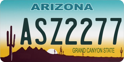 AZ license plate ASZ2277
